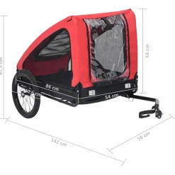 vidaXL Hondenfietstrailer rood en zwart