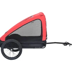 vidaXL Hondenfietstrailer rood en zwart
