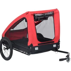 vidaXL Hondenfietstrailer rood en zwart
