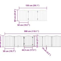vidaXL Hondenhek inklapbaar 9 panelen 450 cm populierenhout zwart