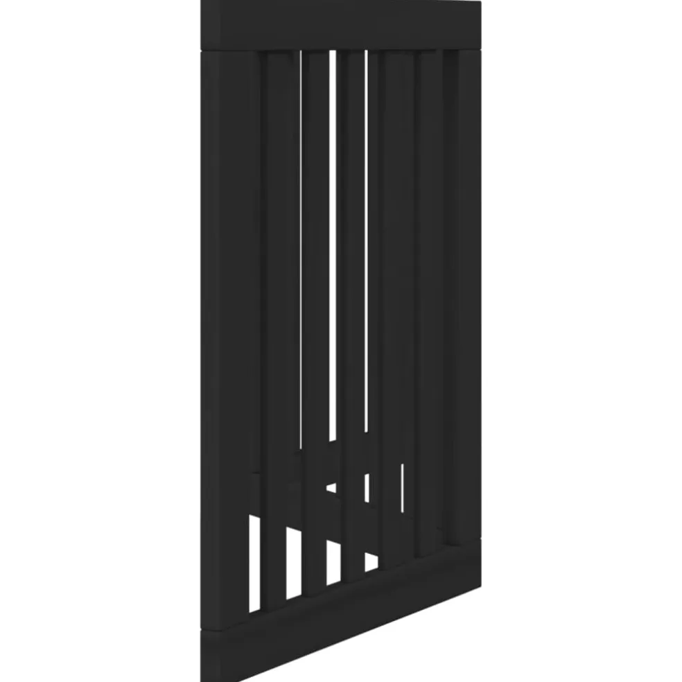 vidaXL Hondenhek inklapbaar 3 panelen 150 cm populierenhout zwart
