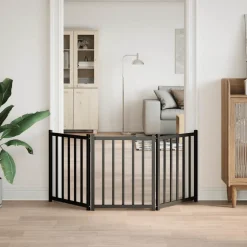 vidaXL Hondenhek inklapbaar 3 panelen 150 cm populierenhout wit