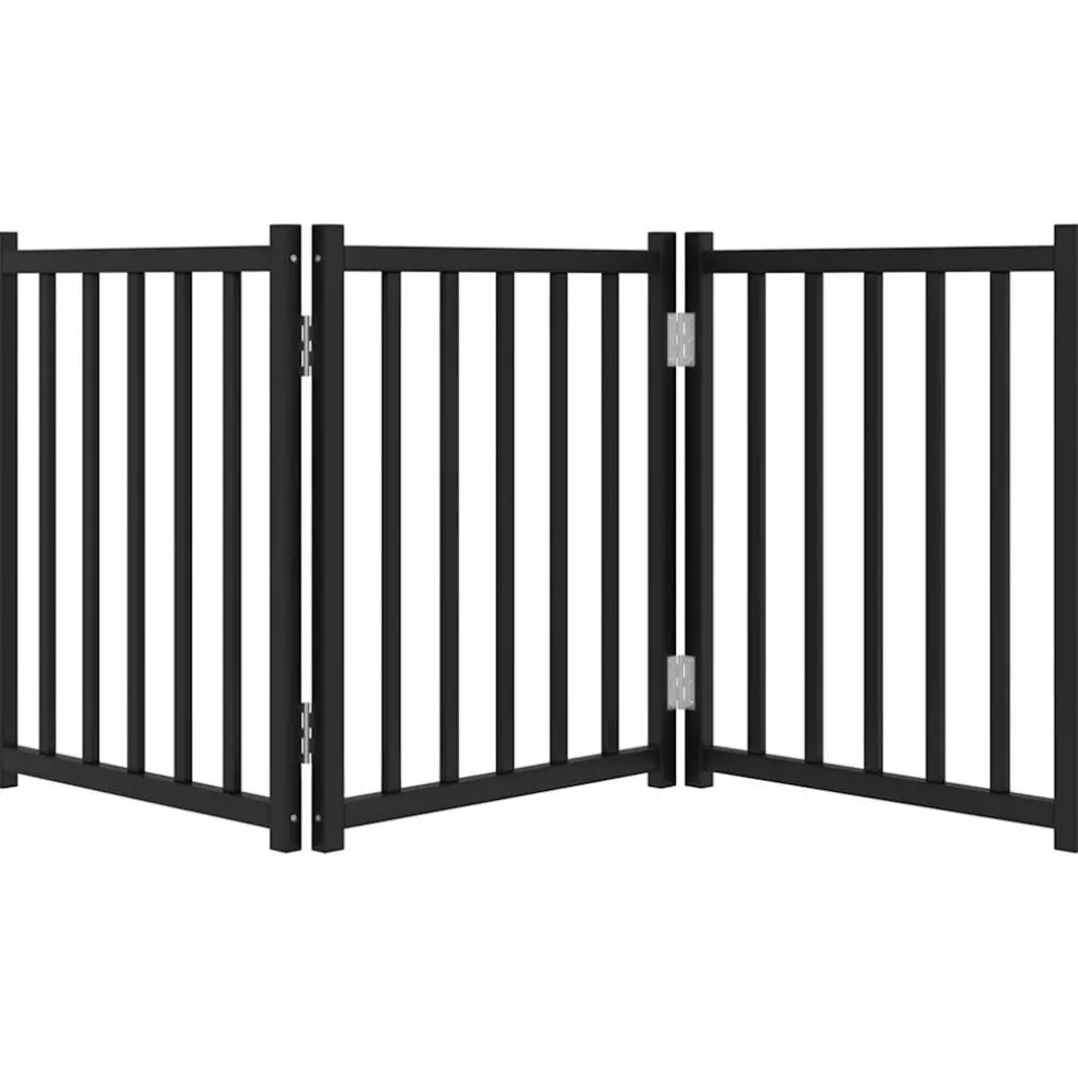 vidaXL Hondenhek inklapbaar 3 panelen 150 cm populierenhout wit