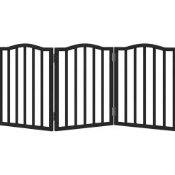 vidaXL Hondenhek inklapbaar 3 panelen 150 cm populierenhout zwart