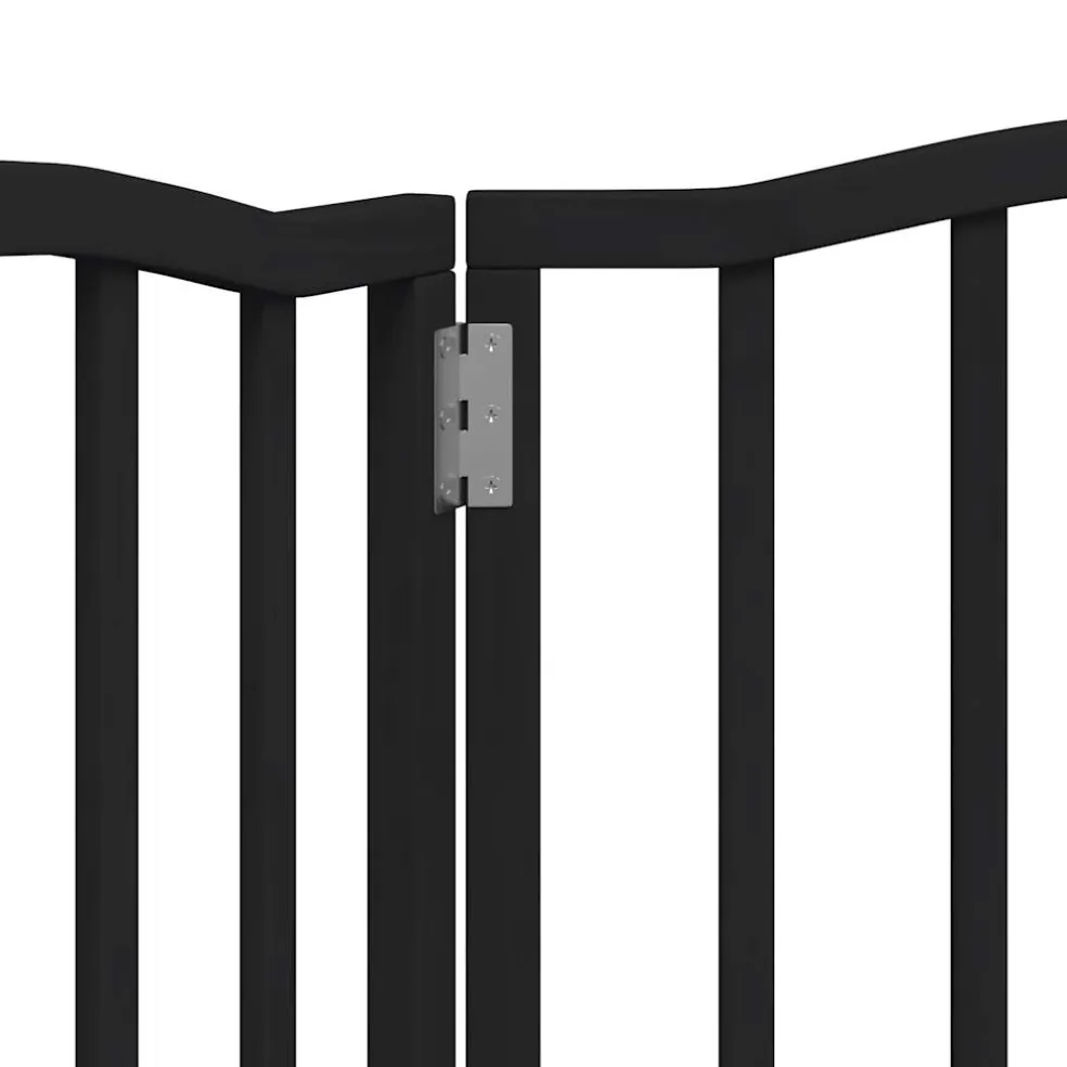 vidaXL Hondenhek inklapbaar 3 panelen 150 cm populierenhout zwart