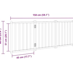 vidaXL Hondenhek inklapbaar 3 panelen 150 cm massief vurenhout