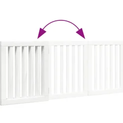 vidaXL Hondenhek inklapbaar 3 panelen 150 cm populierenhout wit