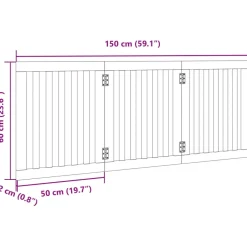 vidaXL Hondenhek inklapbaar 3 panelen 150 cm populierenhout wit