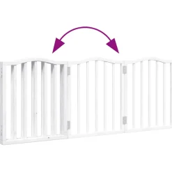vidaXL Hondenhek inklapbaar 3 panelen 150 cm populierenhout wit
