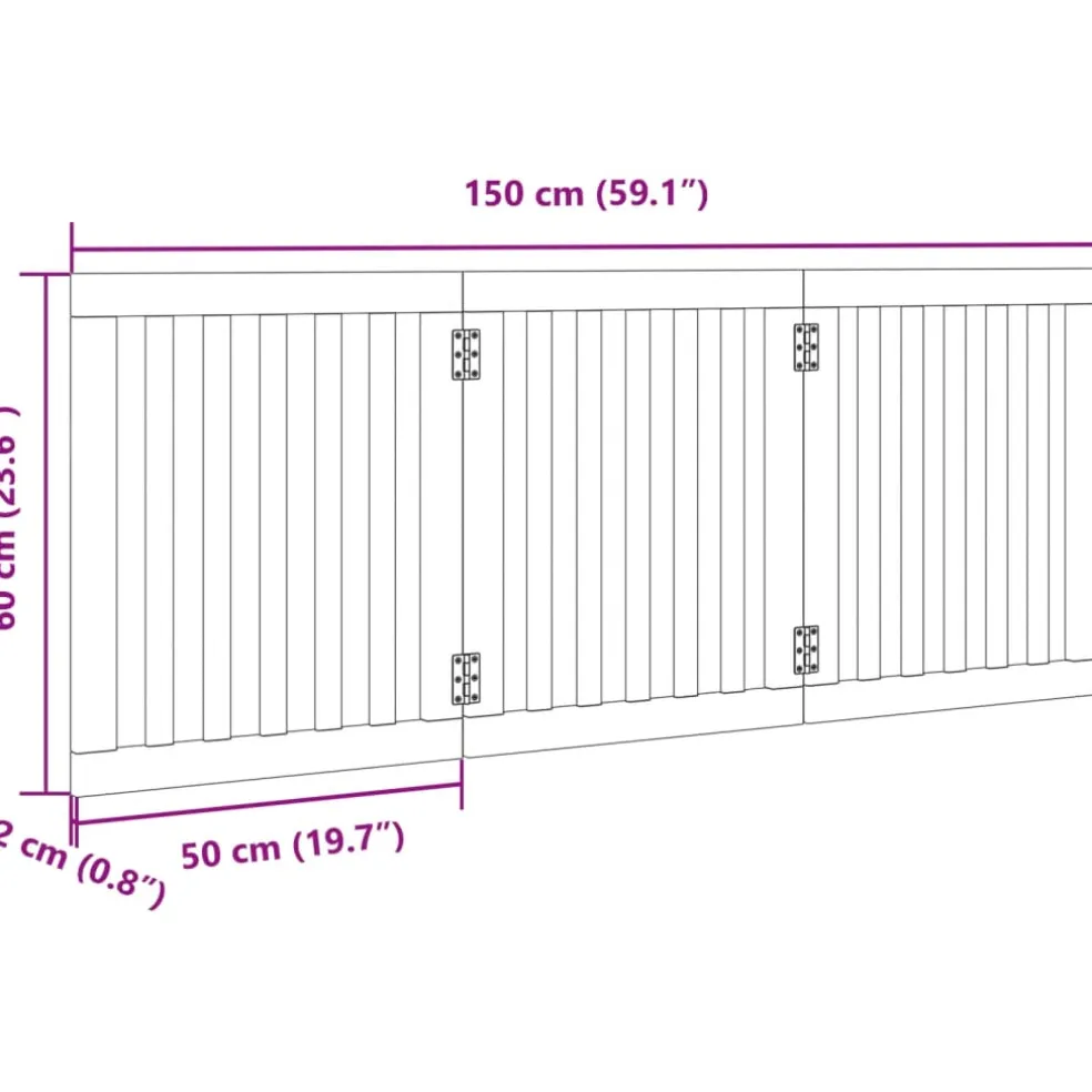 vidaXL Hondenhek inklapbaar 3 panelen 150 cm populierenhout bruin