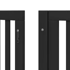 vidaXL Hondenhek inklapbaar 9 panelen 450 cm populierenhout zwart