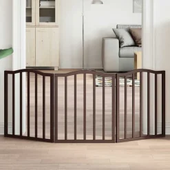 vidaXL Hondenhek inklapbaar 3 panelen 150 cm populierenhout bruin eik