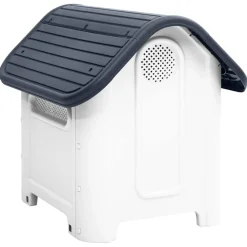 vidaXL Hondenhok Grijs 59x75x66 cm Polypropyleen