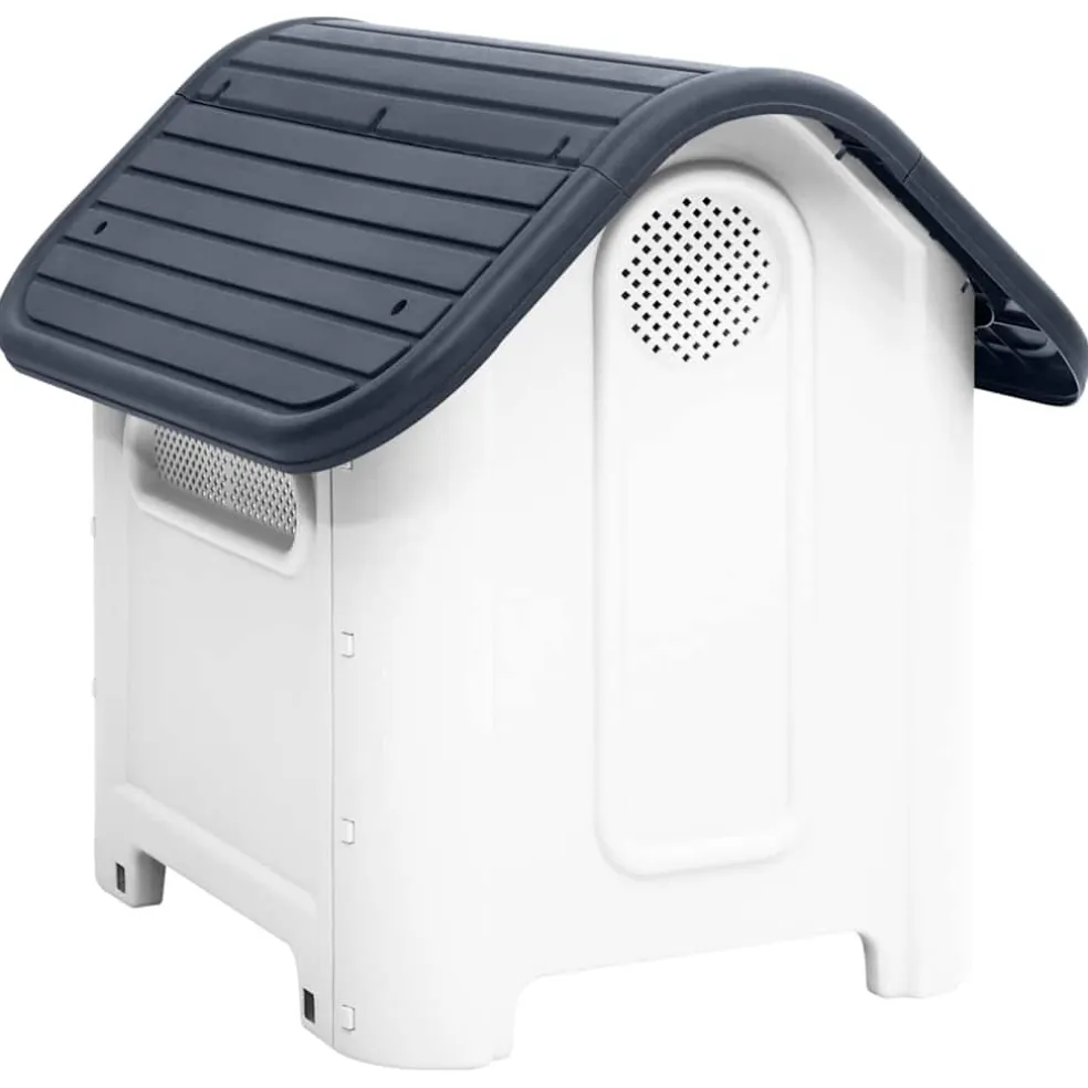 vidaXL Hondenhok Grijs 59x75x66 cm Polypropyleen