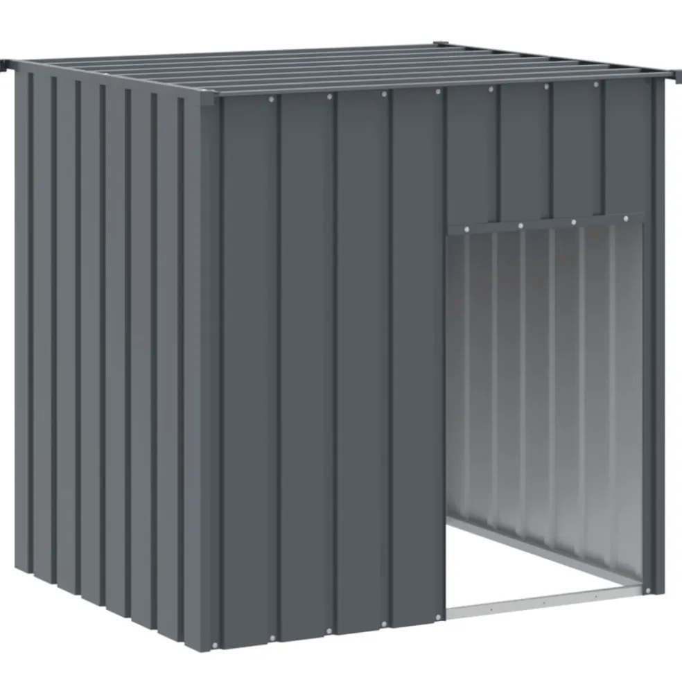vidaXL Hondenhok met dak antraciet 110x103x109 cm gegalvaniseerd staal