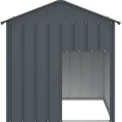 vidaXL Hondenhok met dak 117x103x123 cm gegalvaniseerd staal antraciet