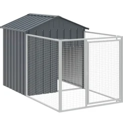 vidaXL Hondenhok met dak 117x201x123 cm gegalvaniseerd staal antraciet