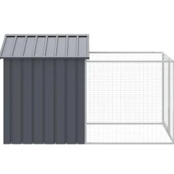 vidaXL Hondenhok met dak 117x201x123 cm gegalvaniseerd staal antraciet