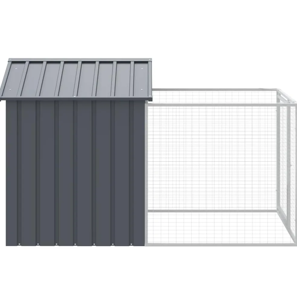 vidaXL Hondenhok met dak 117x201x123 cm gegalvaniseerd staal antraciet