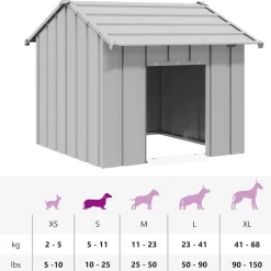 vidaXL Hondenhok met dak 85x107x81 cm gegalvaniseerd staal