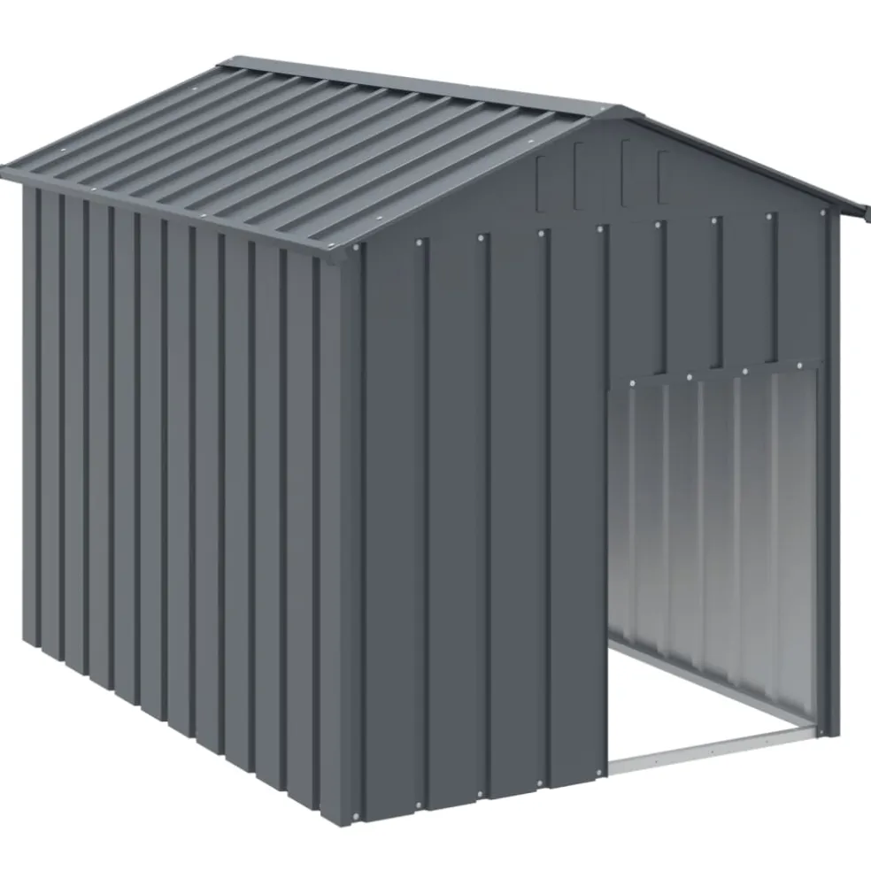 vidaXL Hondenhok met dak 117x153x123 cm gegalvaniseerd staal antraciet