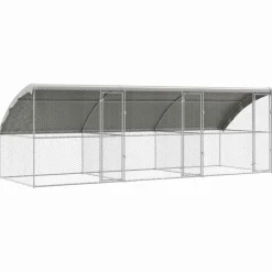 vidaXL Hondenhok 3 st Zilver 6 x 2 x 2 m Gegalvaniseerd staal