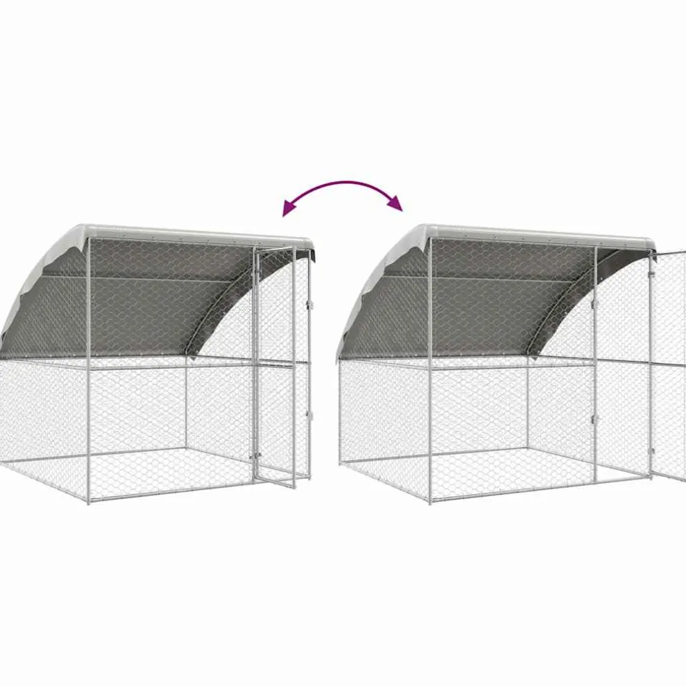 vidaXL Hondenhok 3 st Zilver 6 x 2 x 2 m Gegalvaniseerd staal