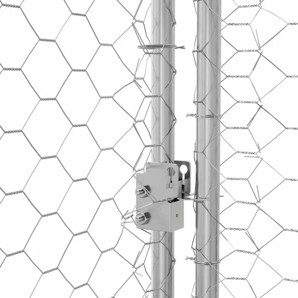 vidaXL Hondenhok 3 st Zilver 6 x 2 x 2 m Gegalvaniseerd staal