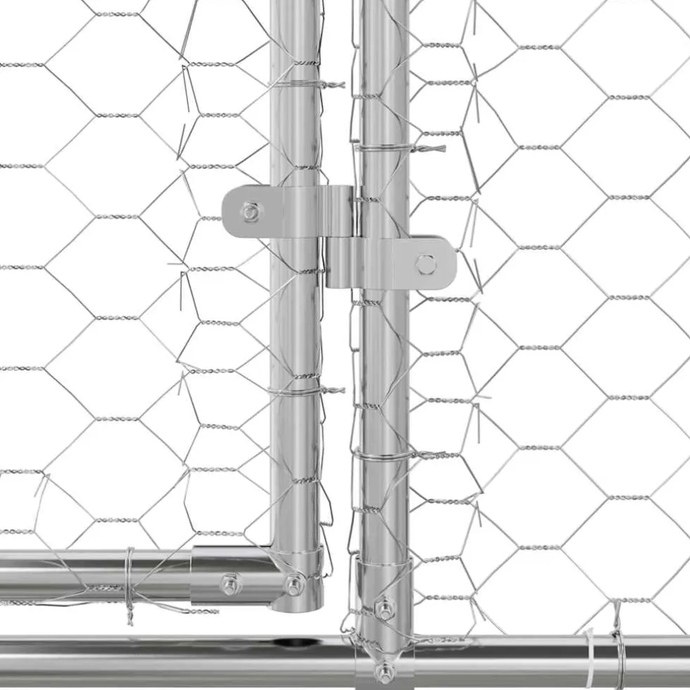 vidaXL Hondenhok 3 st Zilver 6 x 2 x 2 m Gegalvaniseerd staal