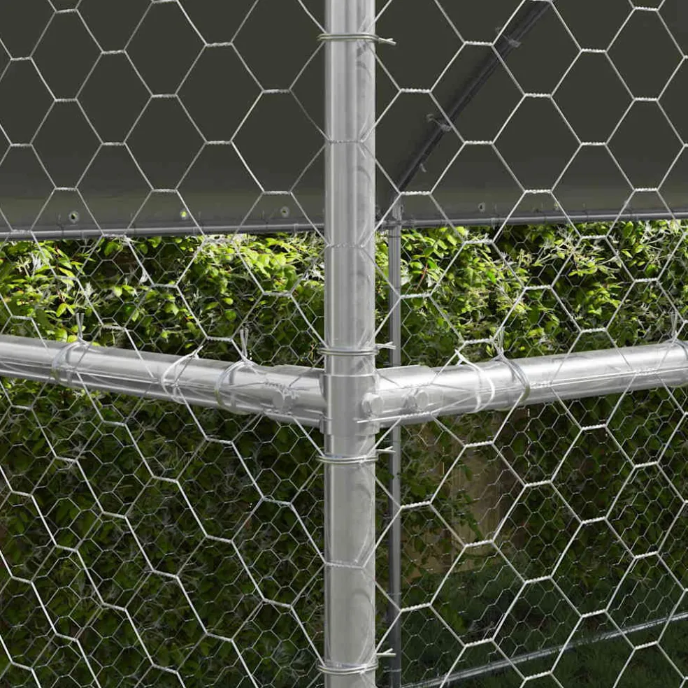 vidaXL Hondenhok 3 st Zilver 6 x 2 x 2 m Gegalvaniseerd staal