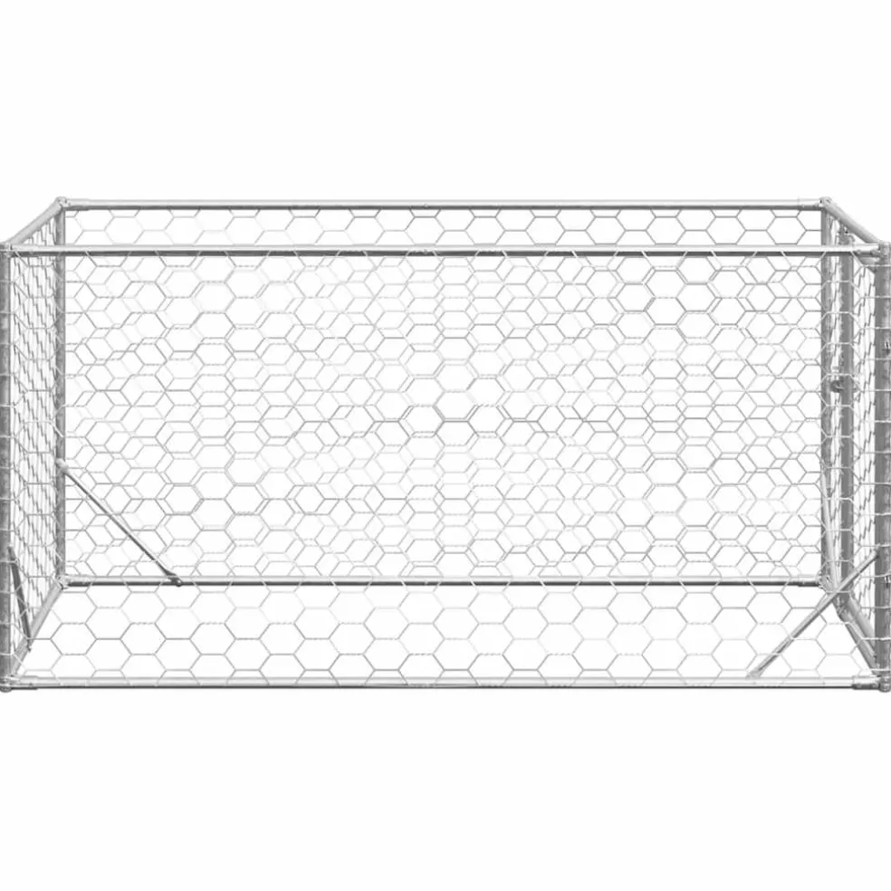vidaXL Hondenhok voor buiten met deur 2x1x1 m gegalvaniseerd staal