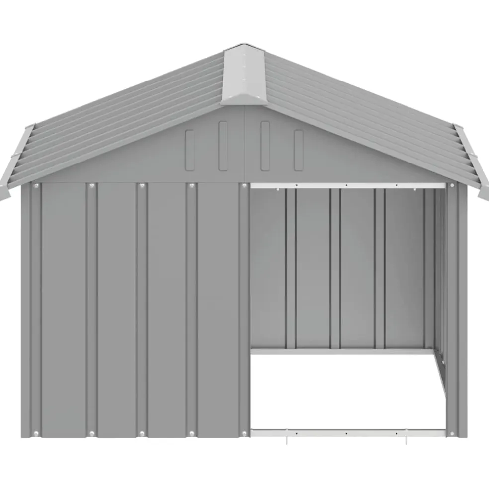 vidaXL Hondenhok 116,5x103x81,5 cm gegalvaniseerd staal grijs