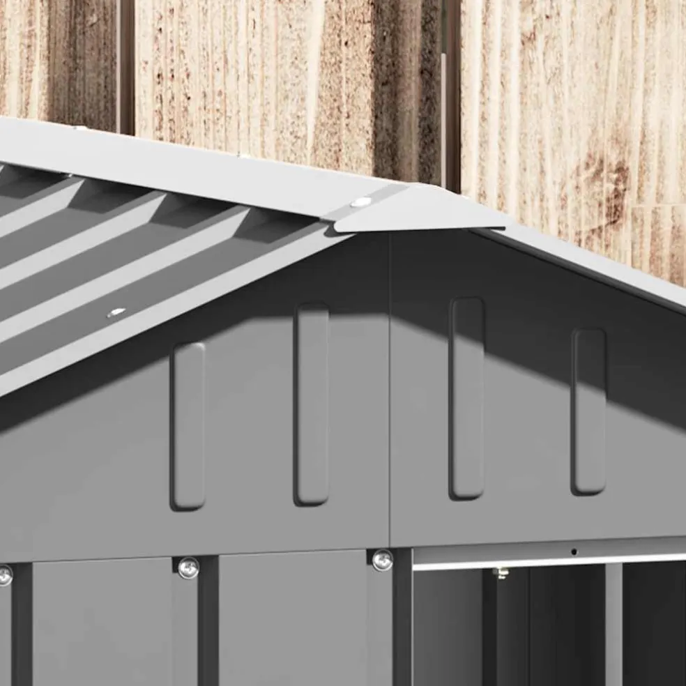 vidaXL Hondenhok 116,5x103x81,5 cm gegalvaniseerd staal grijs