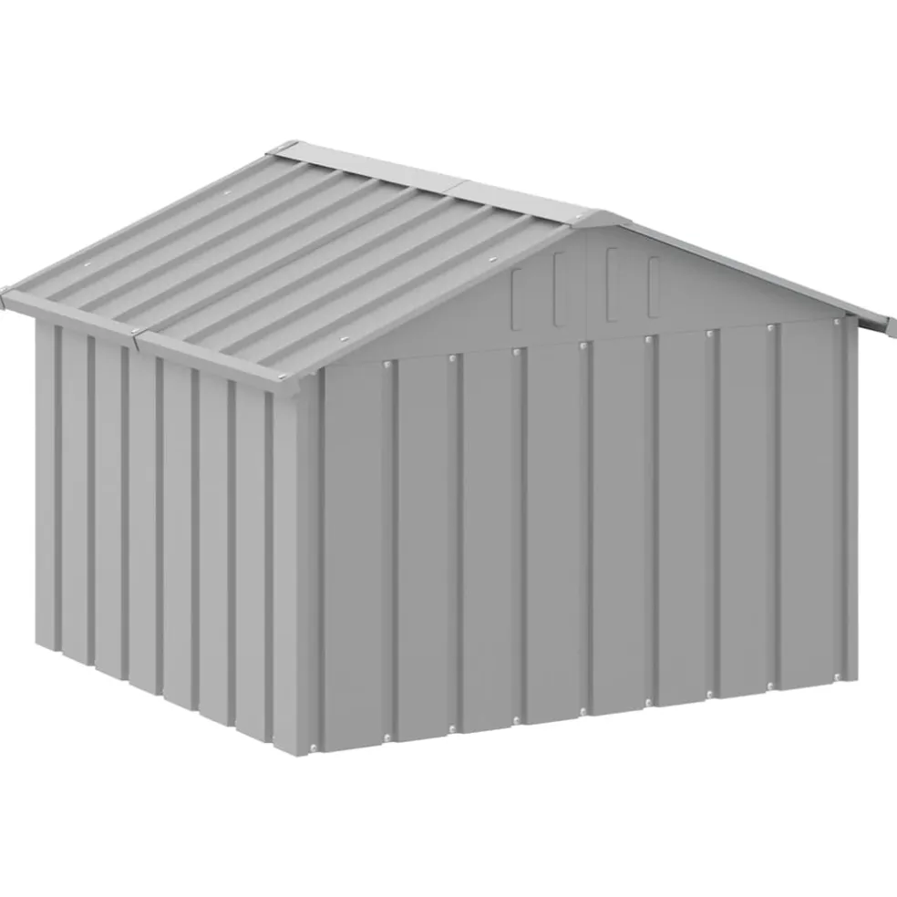 vidaXL Hondenhok 116,5x103x81,5 cm gegalvaniseerd staal grijs
