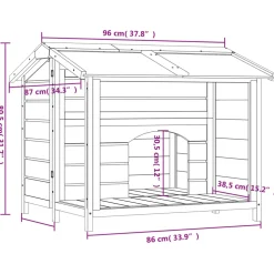 vidaXL Hondenhok 96x87x80,5 cm massief grenenhout mokkakleurig