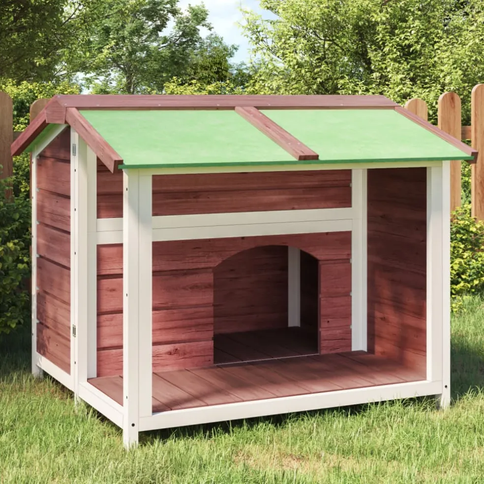 vidaXL Hondenhok 96x87x80,5 cm massief grenenhout mokkakleurig