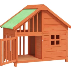 vidaXL Hondenhok 96x60,5x87 cm massief grenenhout bruin