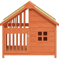 vidaXL Hondenhok 96x60,5x87 cm massief grenenhout bruin