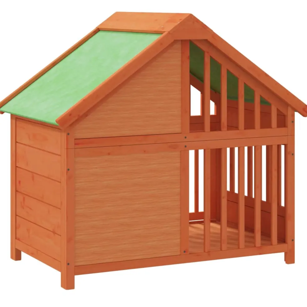 vidaXL Hondenhok 96x60,5x87 cm massief grenenhout bruin