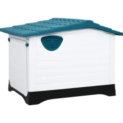 vidaXL Hondenhok 90,5x68x66 cm polypropeen blauw