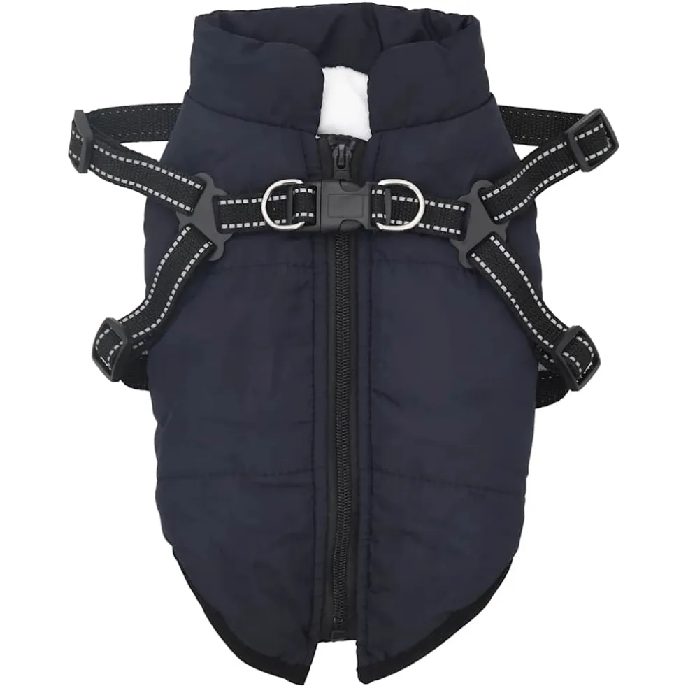 vidaXL Hondenjas met harnas waterdicht reflecterend marineblauw L24