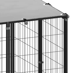 vidaXL Hondenkennel 4,84 m² staal zwart