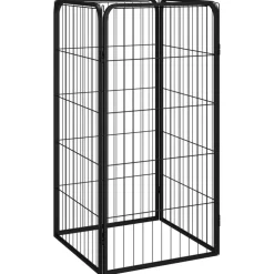 vidaXL Hondenkennel 4 panelen 50 x 100 cm gepoedercoat staal zwart