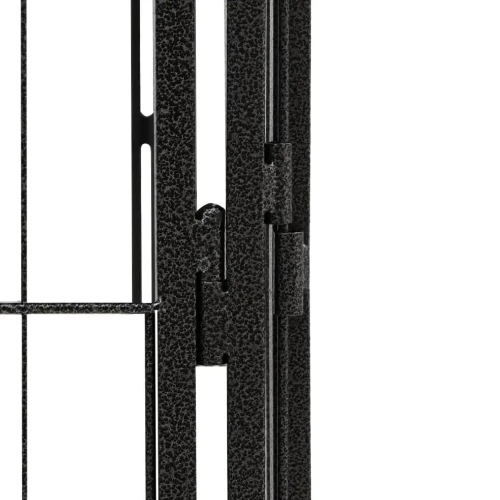 vidaXL Hondenkennel 4 panelen 100x50 cm gepoedercoat staal zwart