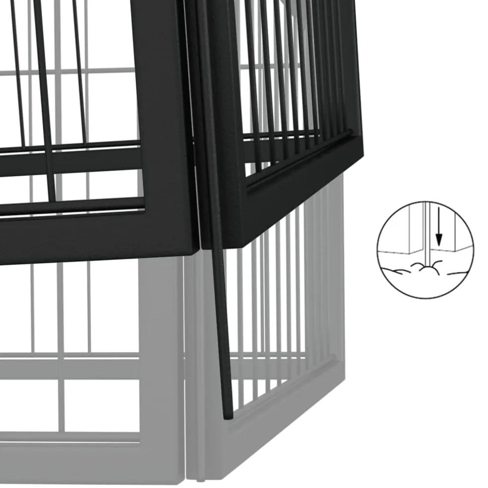 vidaXL Hondenkennel 4 panelen 100x50 cm gepoedercoat staal zwart