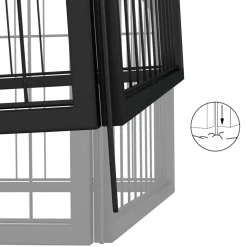 vidaXL Hondenkennel 4 panelen 100x50 cm gepoedercoat staal zwart