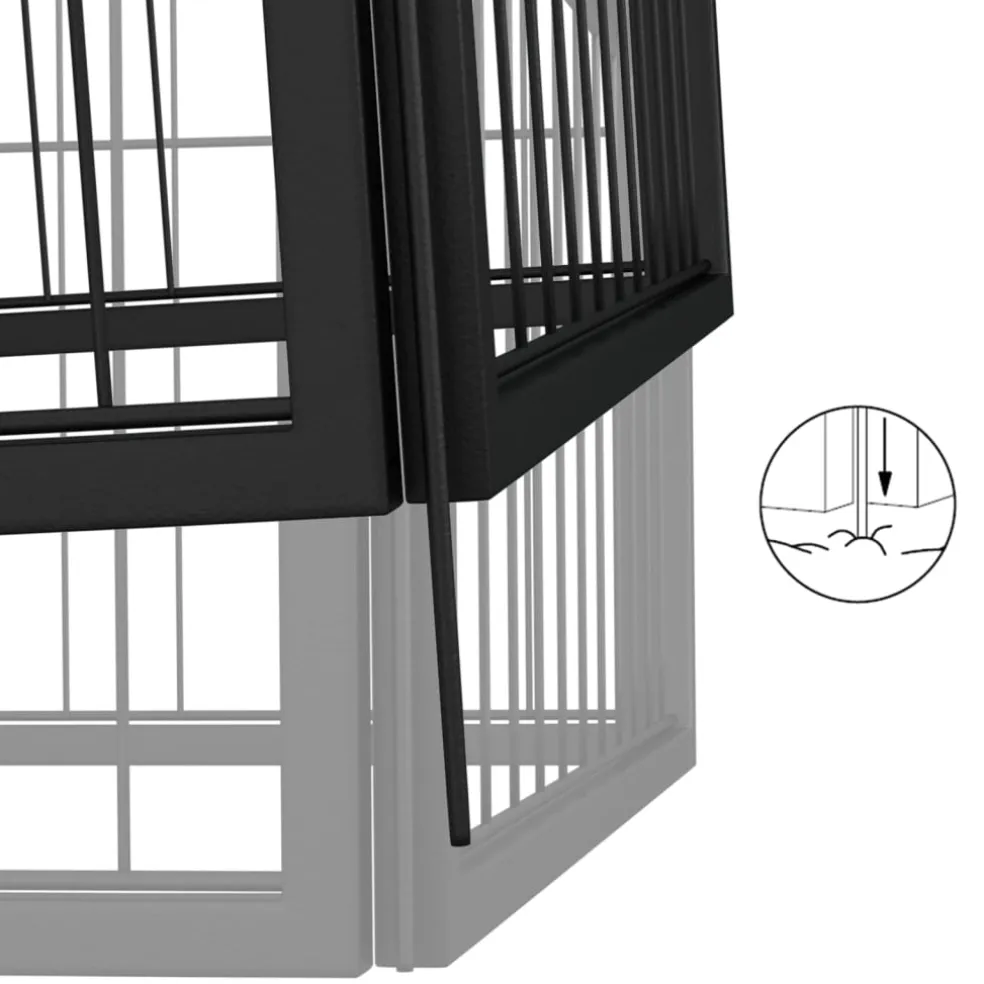 vidaXL Hondenkennel 4 panelen 100x50 cm gepoedercoat staal zwart