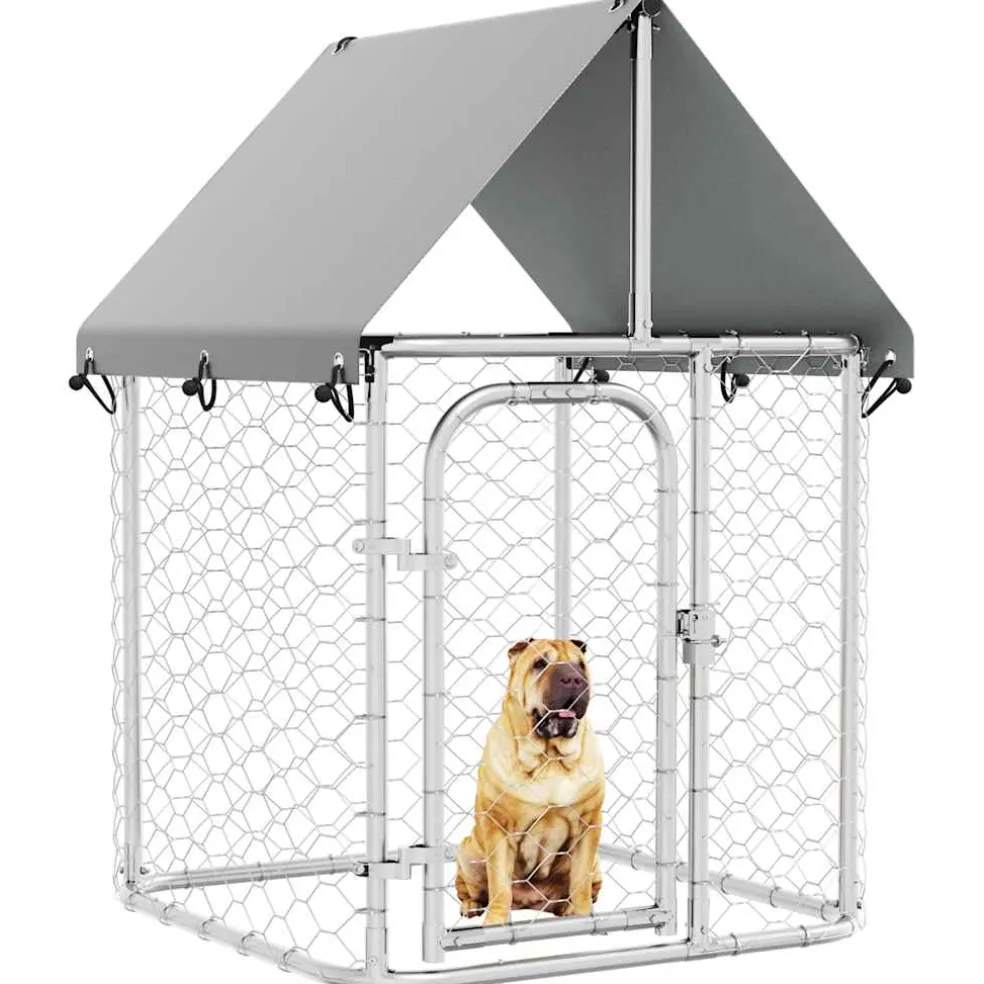 vidaXL Hondenkennel voor buiten met dak 100x100x150 cm