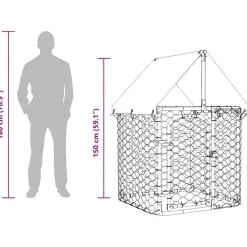 vidaXL Hondenkennel voor buiten met dak 100x100x150 cm