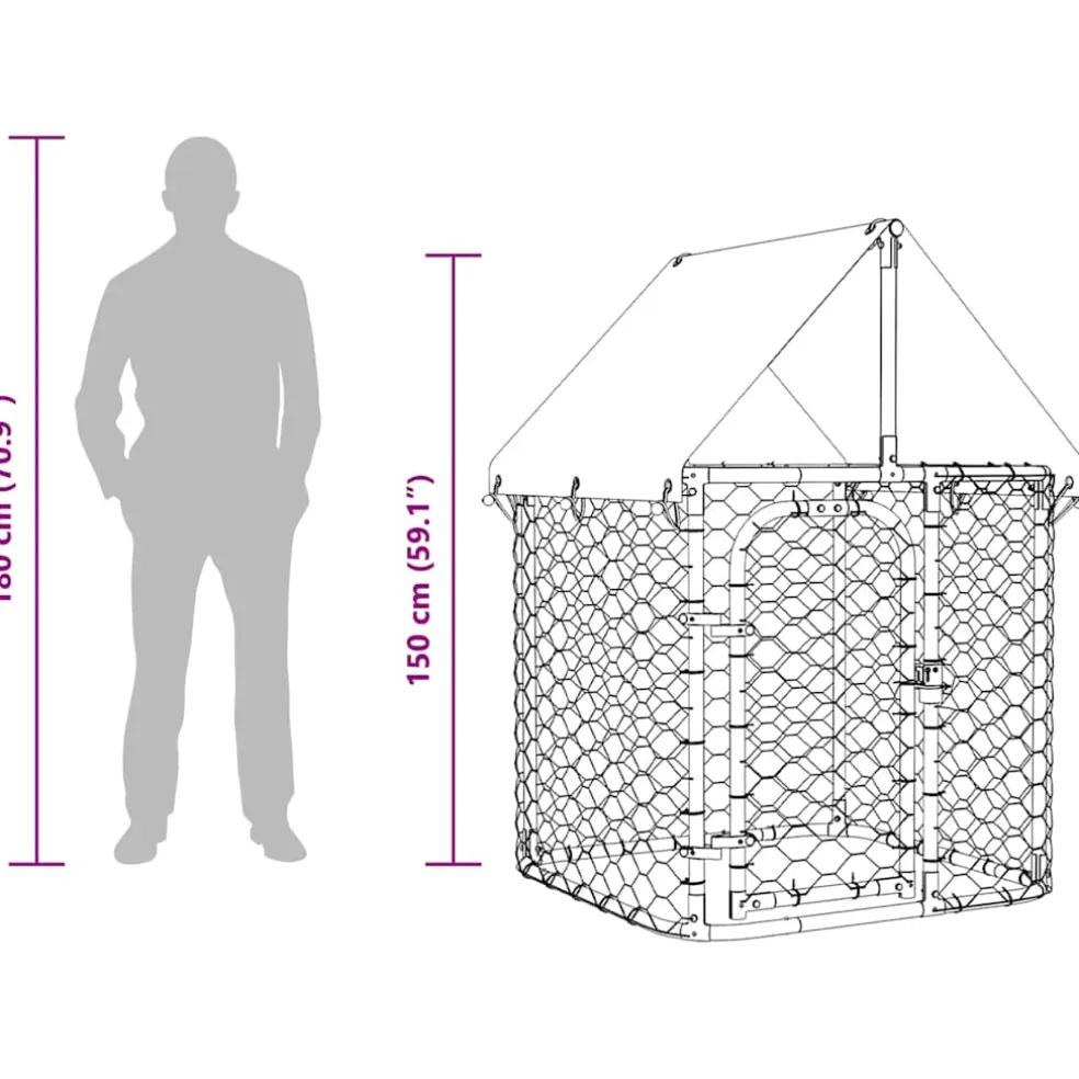 vidaXL Hondenkennel voor buiten met dak 100x100x150 cm